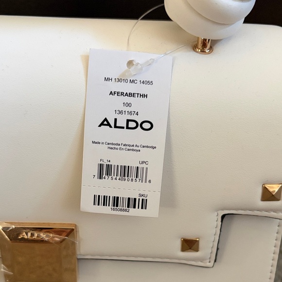 Aldo Cream Satchel/ Crossbody with Gold Details - Picture 2 of 9